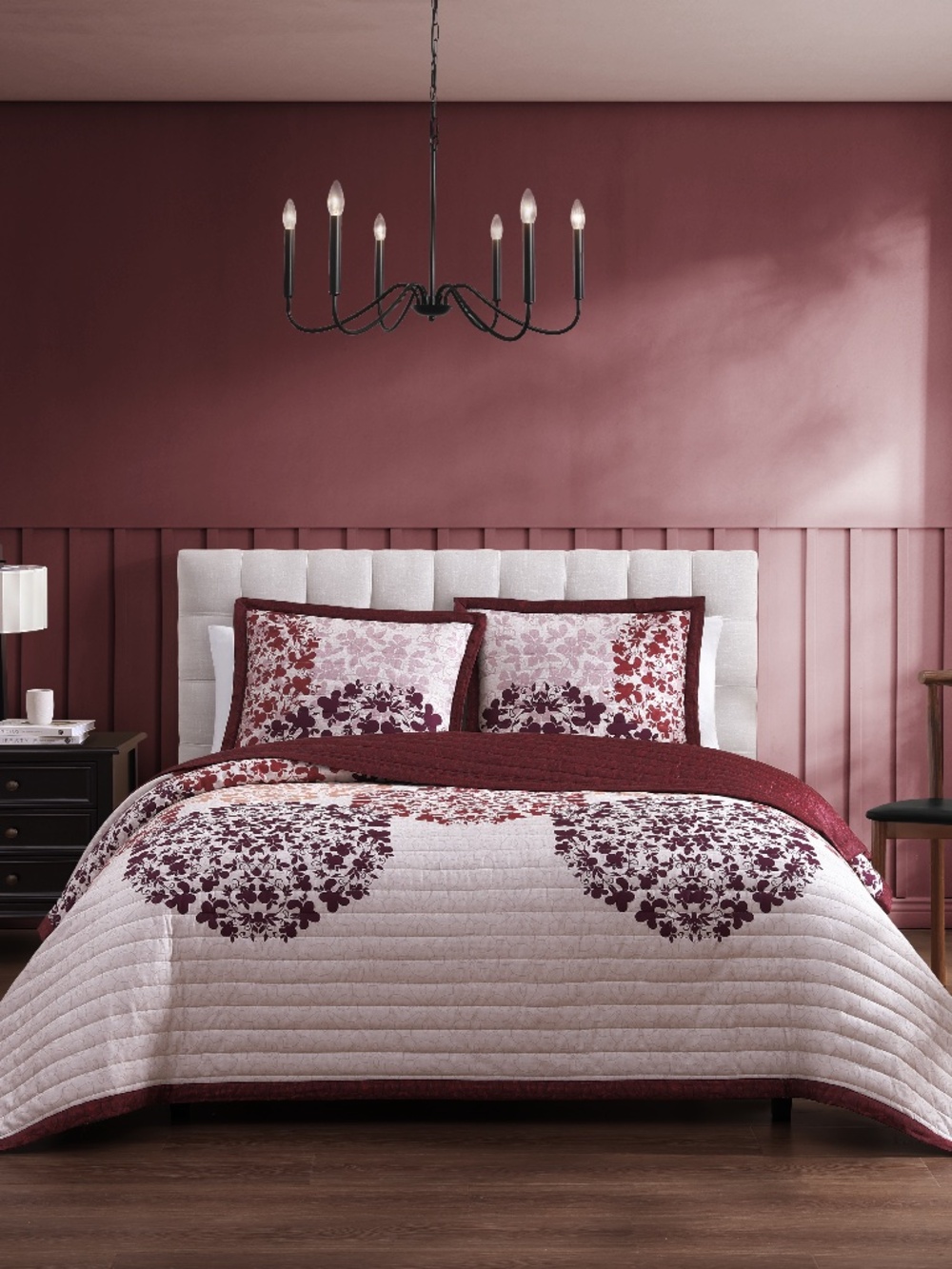 Bebejan Rosewood Harmony Reversible Quilted Coverlet
